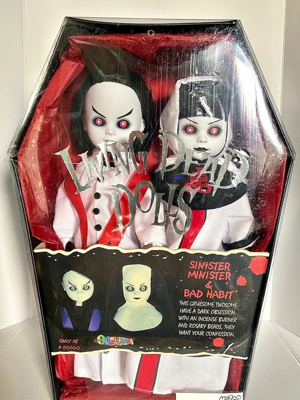 Mezco Sinister Minister & Bad Habit Living Dead Dolls Set NWT